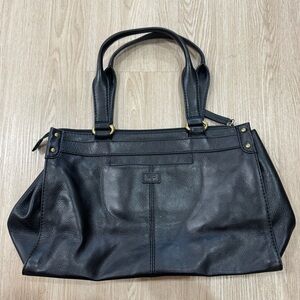 Elegant Black Leather Tote Bag